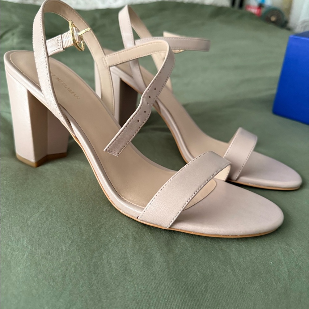 Stuart Weitzman Blush Block Heel Sandals